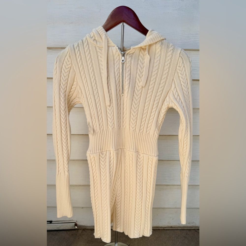 Forever 21 hooded zip-up cable knit romper - NWT